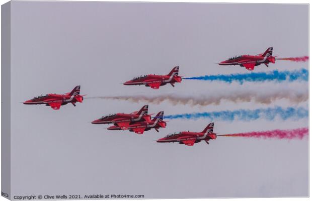 Red Arrows Canvas Print by Clive Wells