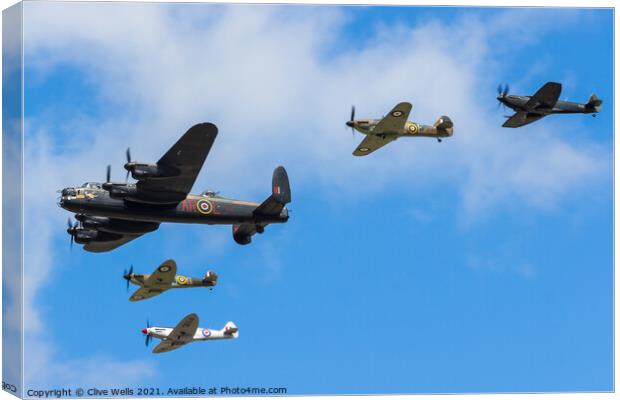 Battle of Britian Memorial Flight Canvas Print by Clive Wells