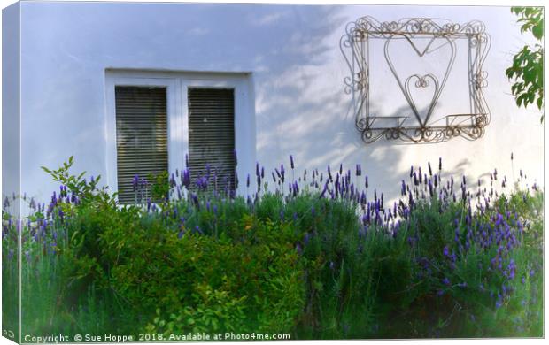 Lavender and Heart Wall Art Canvas Print by Sue Hoppe