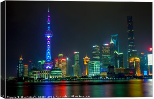 Pudong District from the Bund in Shanghai Canvas Print by Lenscraft Images