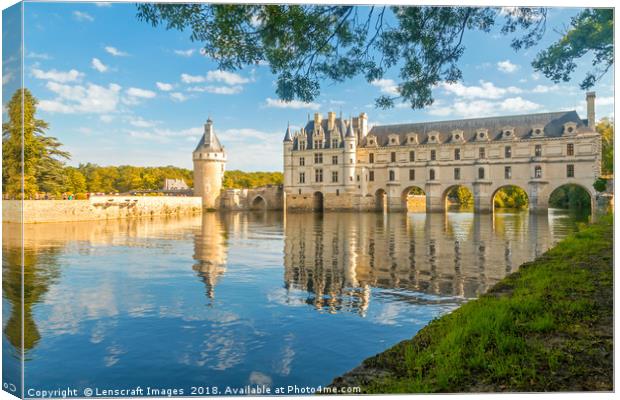 Chateau de Chenonceau and River Cher Canvas Print by Lenscraft Images