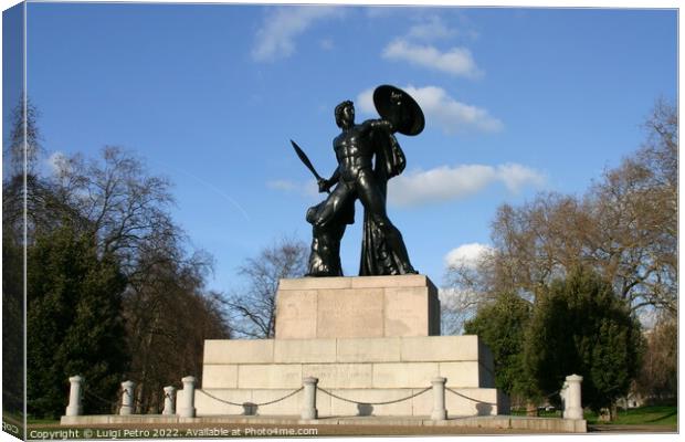 Statue of Achilles in Hyde Park, London. Canvas Print by Luigi Petro