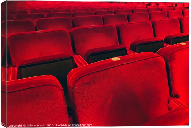 Empty red velvet armchairs Canvas Print by Valerio Rosati