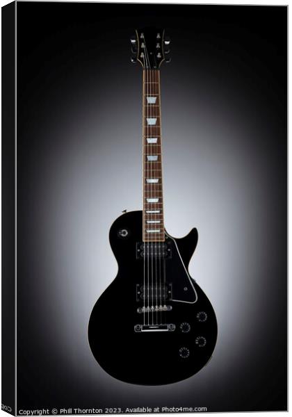 Eclipse of Black Guitar Canvas Print by Phill Thornton