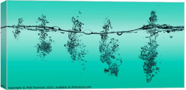 A series of bubbles in pastel green water Canvas Print by Phill Thornton