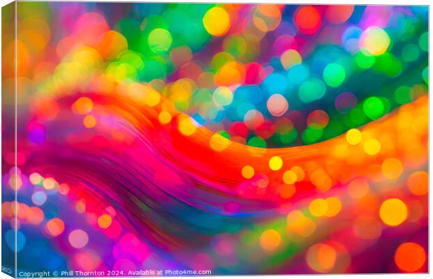 Abstract and colorful rainbow pattern of iridescent organic shap Canvas Print by Phill Thornton