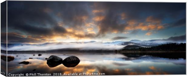 Sunrise over Loch Morlich Canvas Print by Phill Thornton