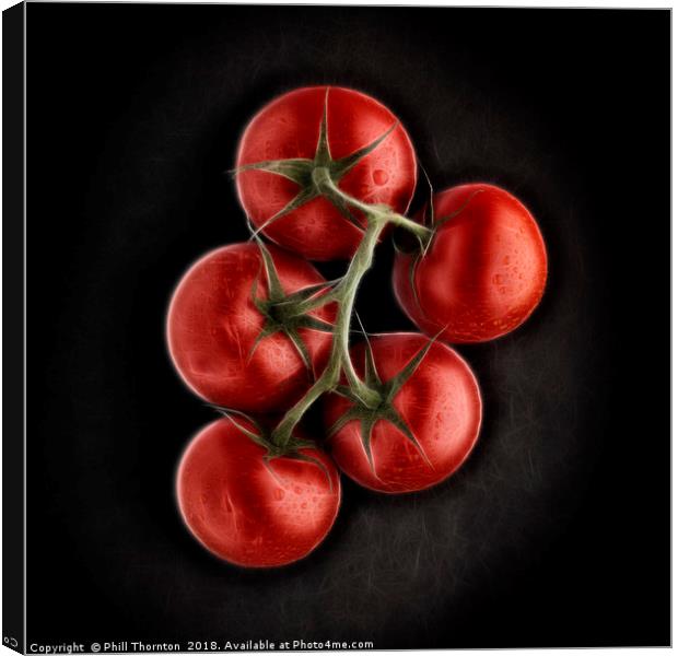 Vine ripened tomatoes. Canvas Print by Phill Thornton