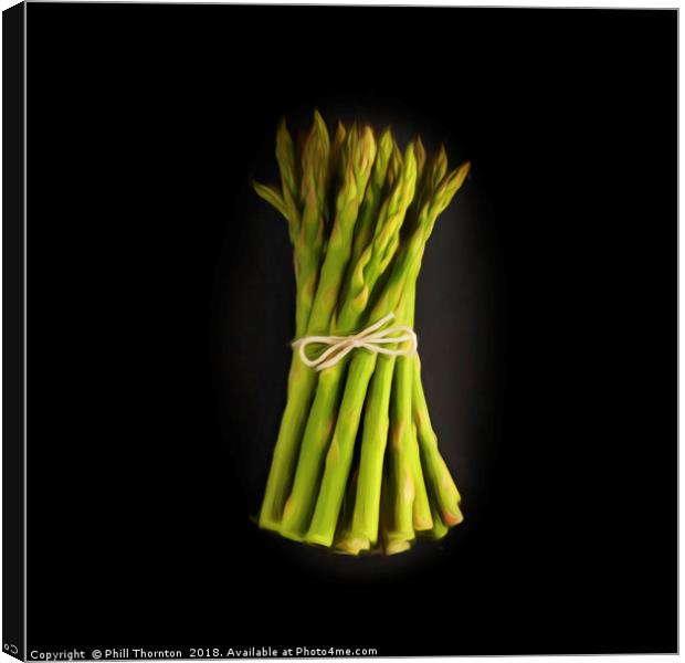 A bunch of fresh Asparagus. Canvas Print by Phill Thornton