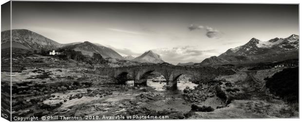 The Black and Red Cuillin mountains from Sligachan Canvas Print by Phill Thornton