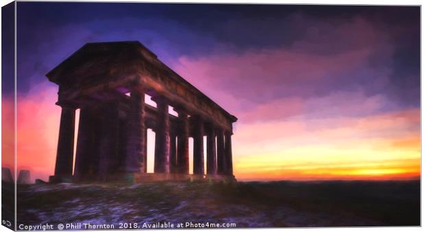 Impressionist Sunrise over Penshaw Monument No.2 Canvas Print by Phill Thornton
