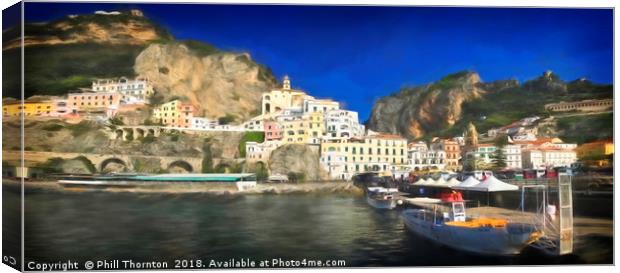 Italian village of Amalfi Canvas Print by Phill Thornton