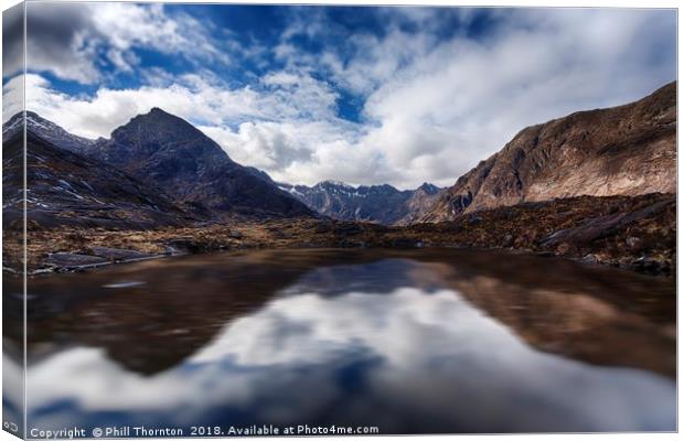 The Cuillin ridge from Loch Coruisk Canvas Print by Phill Thornton