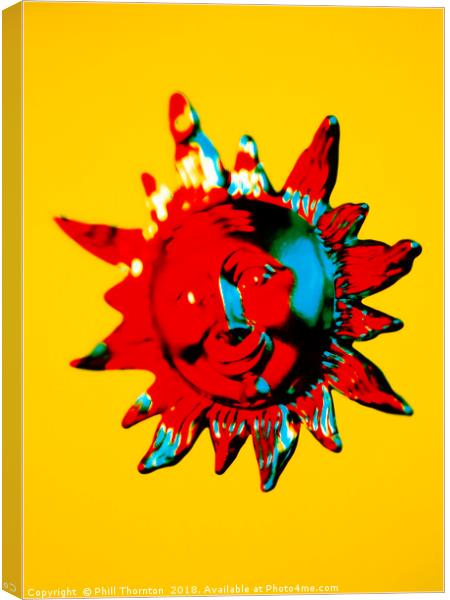 Smiling sun Christmas decoration. Canvas Print by Phill Thornton