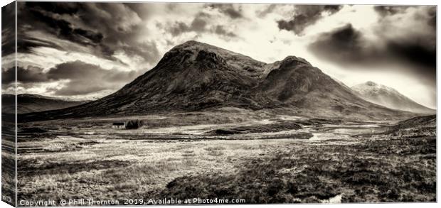 Storm clouds over Stob Dearg Canvas Print by Phill Thornton