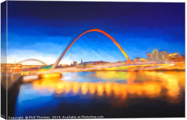 Gateshead Millennium Bridge No.3 alt Canvas Print by Phill Thornton