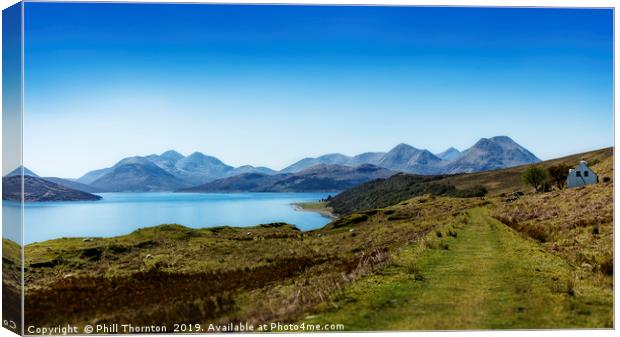 The Sound of Raasay and The Cuillin mountain range Canvas Print by Phill Thornton