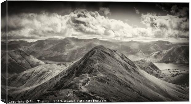 View of Whiteless Pike and beyond. Canvas Print by Phill Thornton