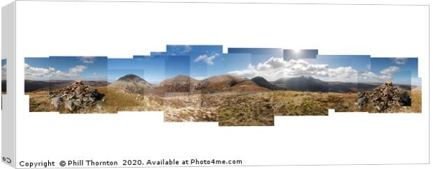 360 degree view of the The Black and Red Cuillin m Canvas Print by Phill Thornton