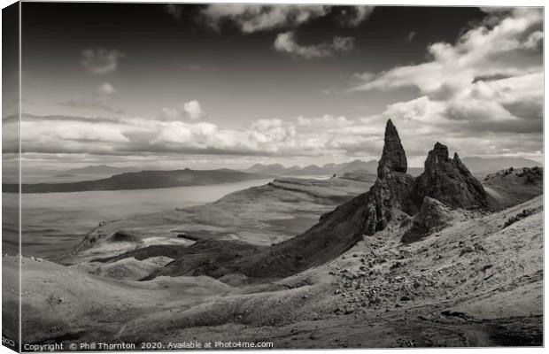 View of the Old Man of Storr Canvas Print by Phill Thornton