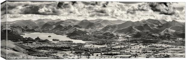Panoramic view of the northern Lake District Canvas Print by Phill Thornton