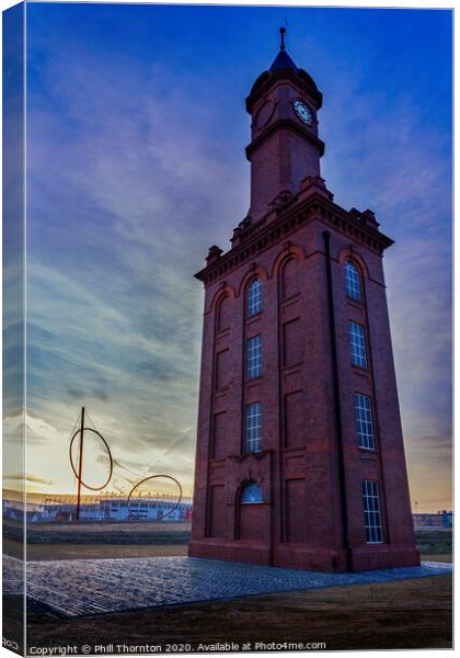 The Dock Clock Tower in the Middlehaven. Canvas Print by Phill Thornton