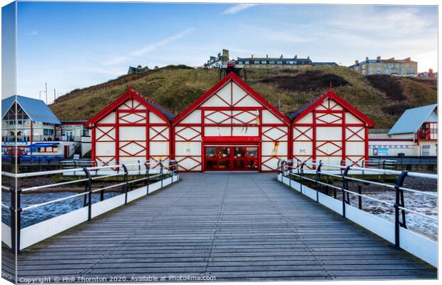 Saltburn Pier and Funicular railway No. 2 Canvas Print by Phill Thornton