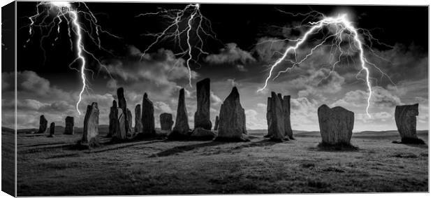 Stormy Callanish Standing Stones Isle of Lewis Canvas Print by Phill Thornton