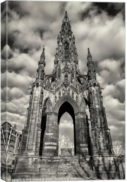 Majestic Monument A Tribute to Walter Scott Canvas Print by Phill Thornton