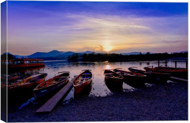 Keswick Rowing Boats Canvas Print by Scott Paul