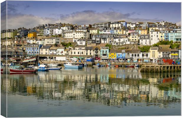 Brixham fishing port Canvas Print by Steve Mantell