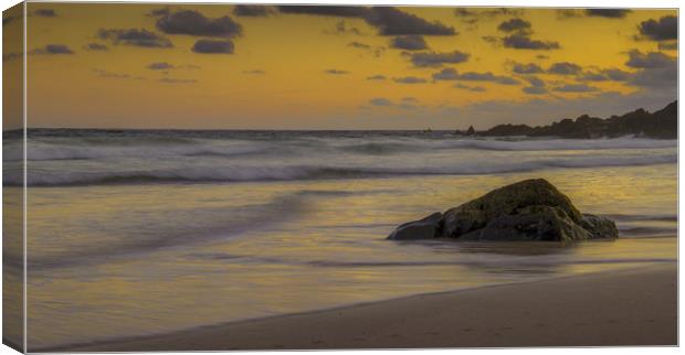 Sunrise over St Ives bay Canvas Print by Steve Mantell