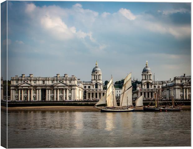 Tall Ship on the Thames at Greenwich Canvas Print by Simon Belcher