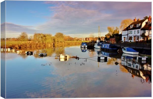 The River Avon at Tewkesbury Canvas Print by Susan Snow