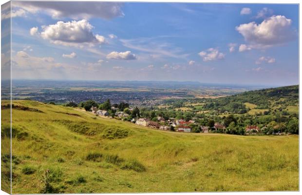 View from Cleeve Common Canvas Print by Susan Snow