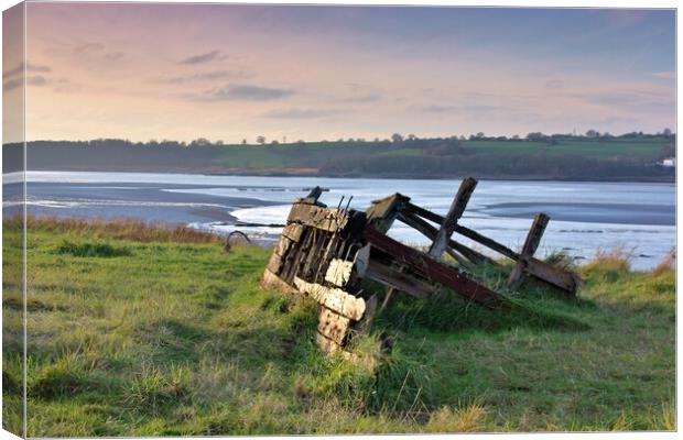 Purton Ships’ Graveyard - Rockby Canvas Print by Susan Snow