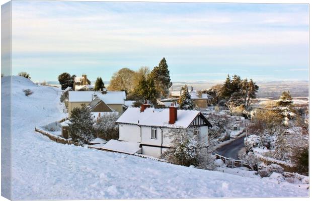 Snow on Cleeve Hill Canvas Print by Susan Snow