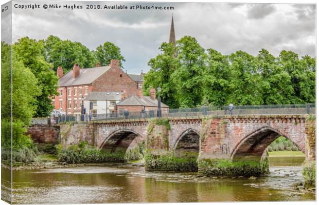 Handbridge on Dee Canvas Print by Mike Hughes