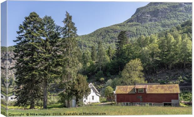 Flam in Norway Canvas Print by Mike Hughes