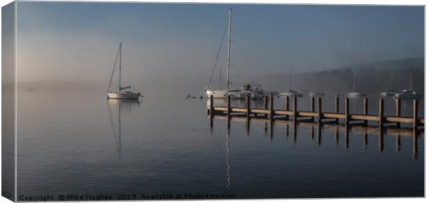 Ambleside in the mist Canvas Print by Mike Hughes