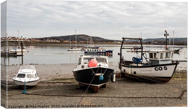 Conwy Boats Canvas Print by Mike Hughes