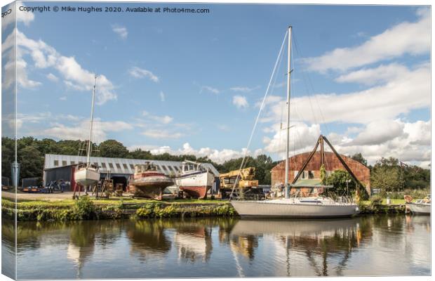 Northwich Boat yard Canvas Print by Mike Hughes