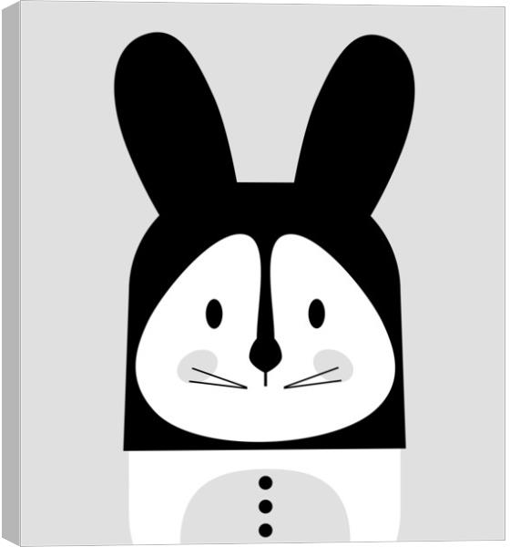 Rabbit BW Canvas Print by Martha Lilia Guzmán Marín