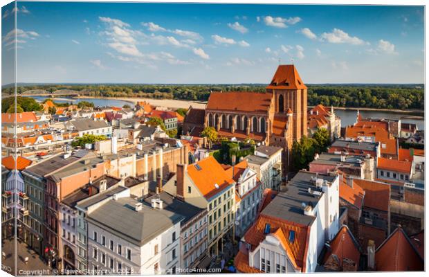 Torun in Summer Canvas Print by Slawek Staszczuk