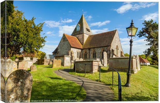 Ditchling Church Canvas Print by Slawek Staszczuk