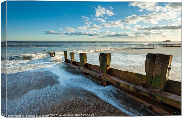 Worthing Beach Canvas Print by Slawek Staszczuk