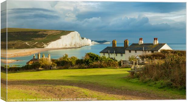 Coastguard Cottages Canvas Print by Slawek Staszczuk