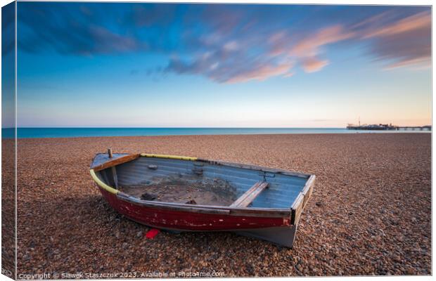 Summer sunset on Brighton beach Canvas Print by Slawek Staszczuk