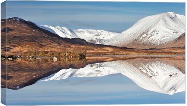 Reflections at Black Mount, Scotland  Canvas Print by Wendy McDonnell