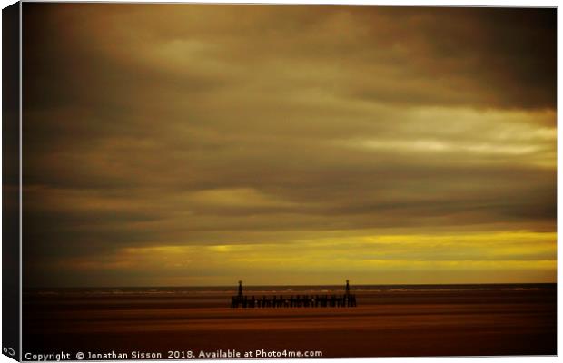 Storm Approaching St Annes Canvas Print by Jonathan Sisson